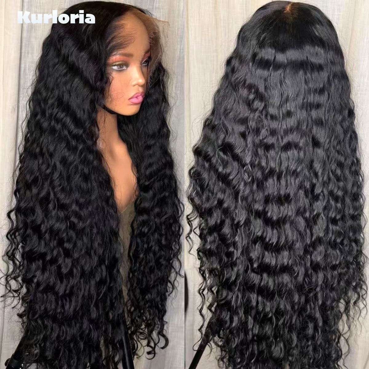 Glueless Wear And Go Human Hair Wig - 500 Density Deep Wave Natural Black