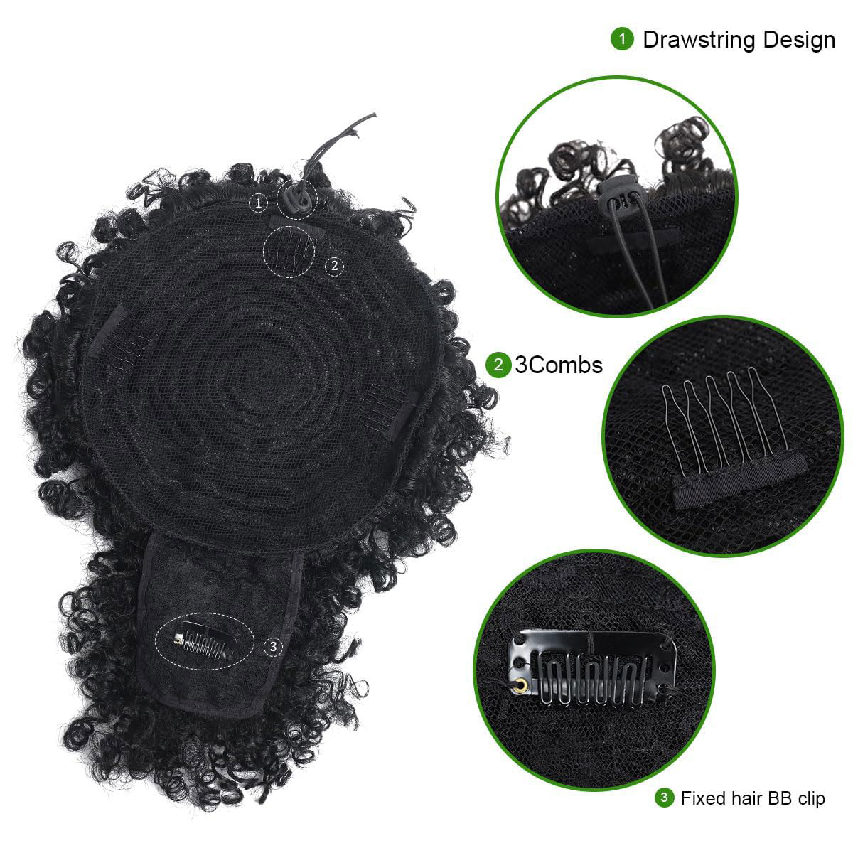 Afro Puff Kinky Curly Hair Upd - Synthetic Braided Wigs For Black Women ulasan dan harga