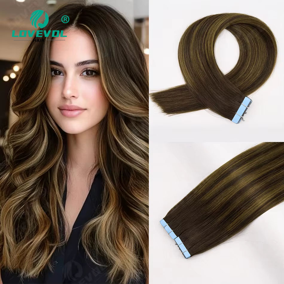 Fashion Highlight Tape In Hair - Invisible Tape In Extensions Real Hair ulasan dan harga