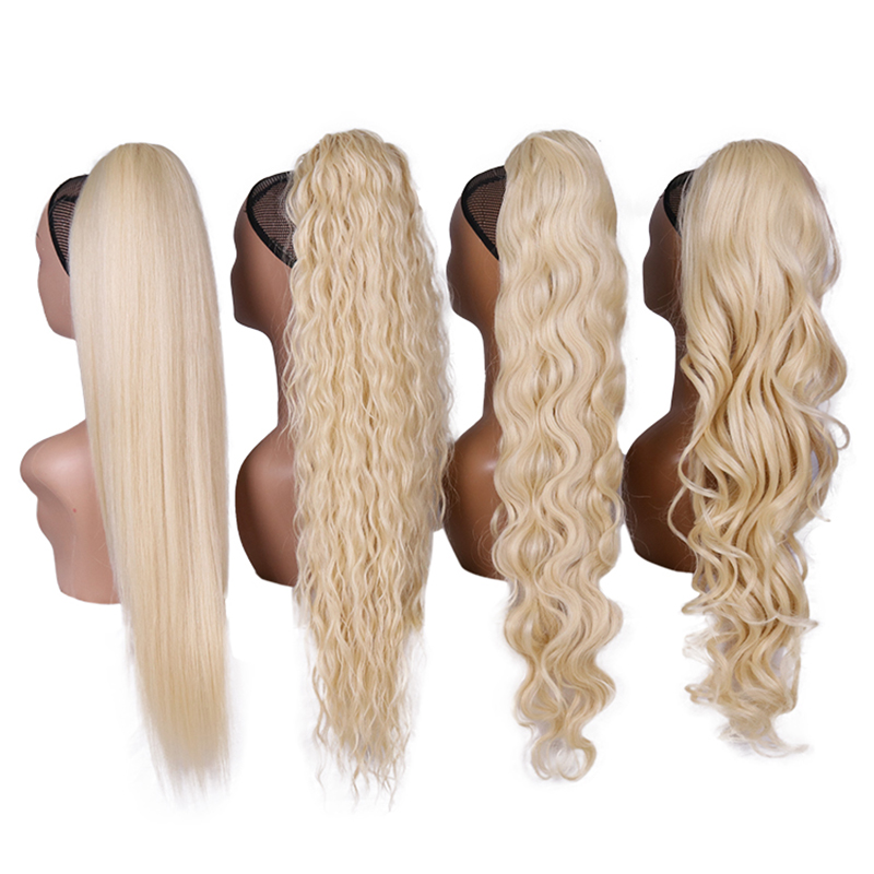 Blonde Synthetic Ponytail  Lon - Synthetic Braided Wigs For Black Women ulasan dan harga