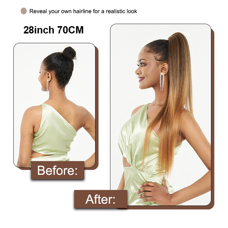 Blonde Synthetic Ponytail  Lon - Synthetic Braided Wigs For Black Women ulasan dan harga