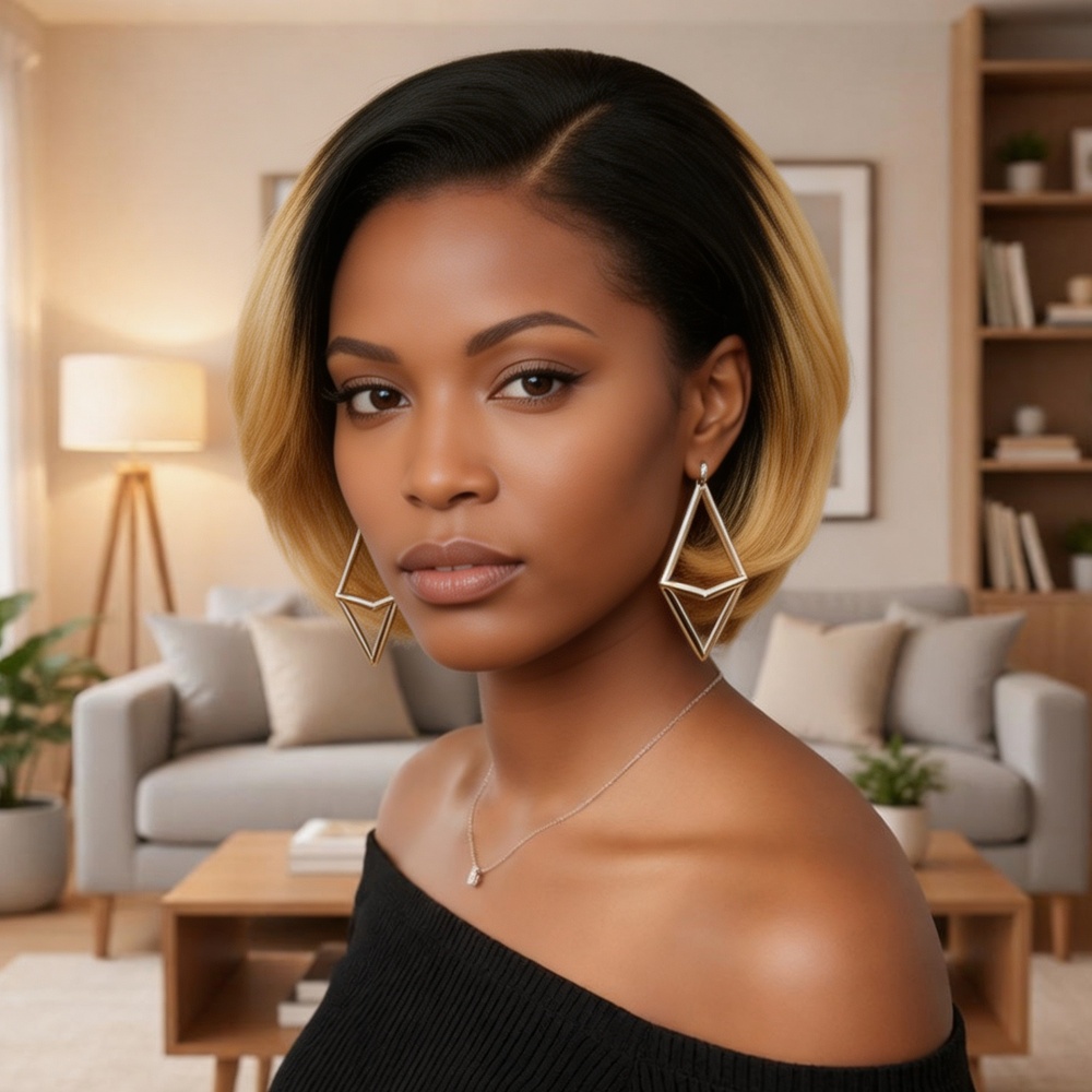 8 Inch Short Bob 13x4 Lace Fro - Glueless Wear And Go Human Hair Wig ulasan dan harga