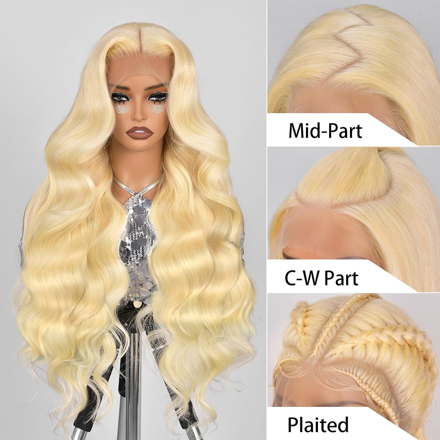13x4 Lace Front Wig Human Hair - 613 Blonde Body Wave Lace Front Wig ulasan dan harga