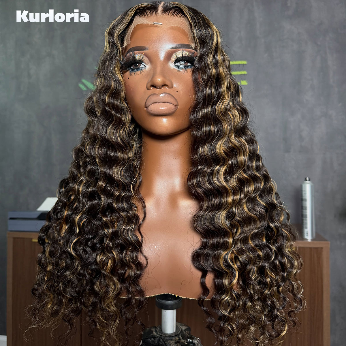 450 Density Deep Wave Lace Fro - Human Hair Wigs ulasan dan harga