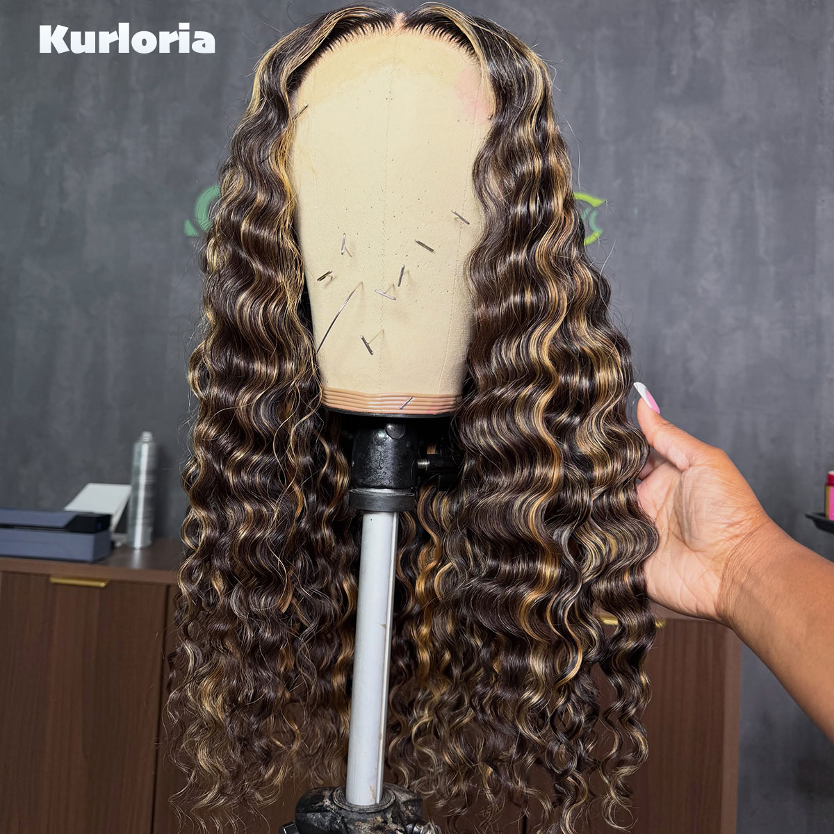 450 Density Deep Wave Lace Fro - Human Hair Wigs ulasan dan harga