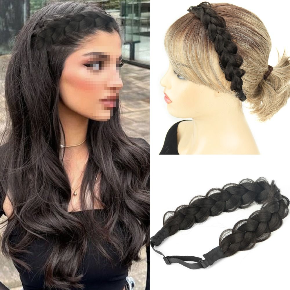 Adjustable Braided Hair Headba - Synthetic Braided Wigs For Black Women ulasan dan harga