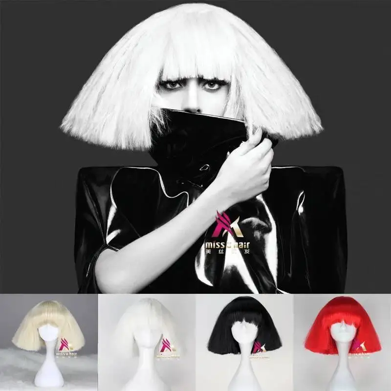 Black Lady Gaga Wig Blonde Whi - Synthetic Wigs ulasan dan harga