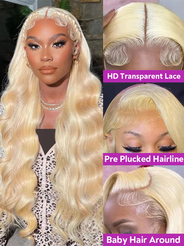 220% Density 613 Honey Blonde  - 613 Blonde Body Wave Lace Front Wig ulasan dan harga